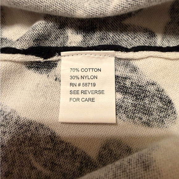 Elementz Black & White Floral Button Down Cardigan Sweater - Picture 5 of 6